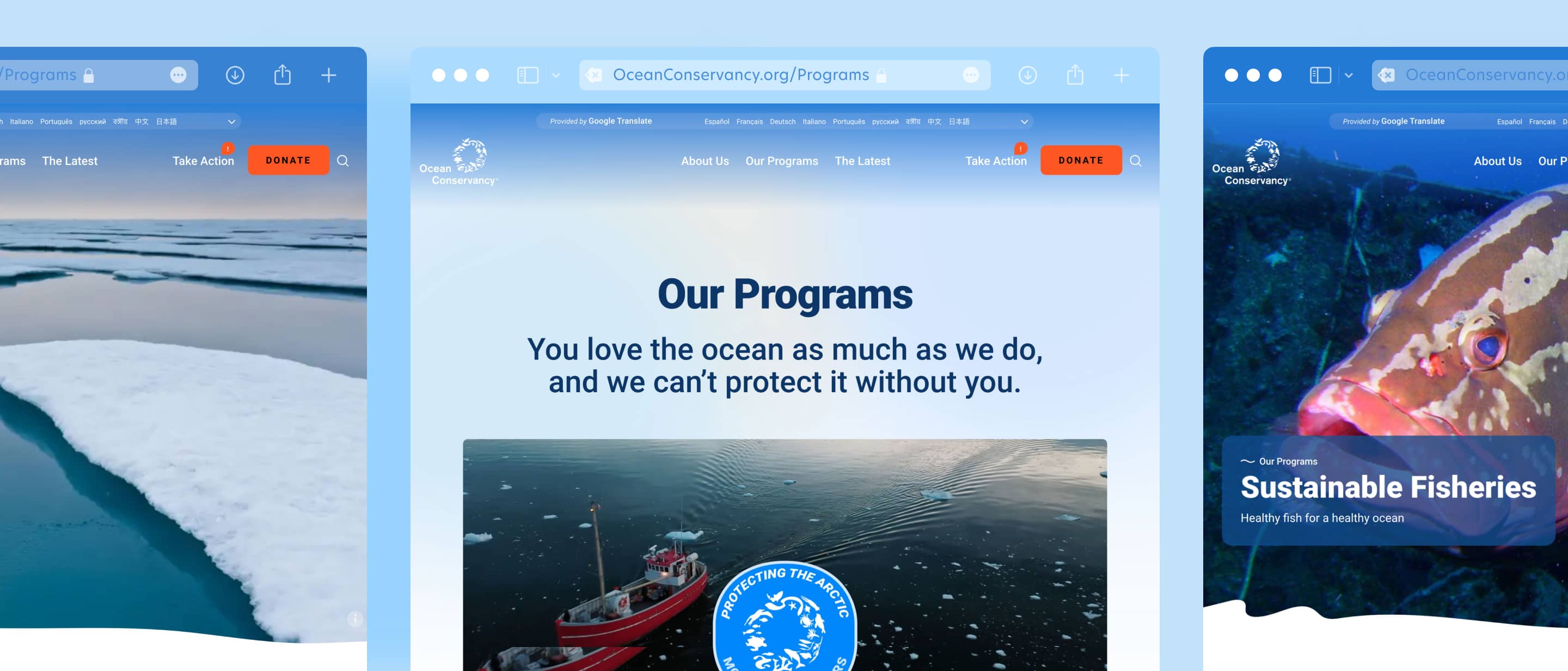 Ocean Conservancy Program Pages Redesign